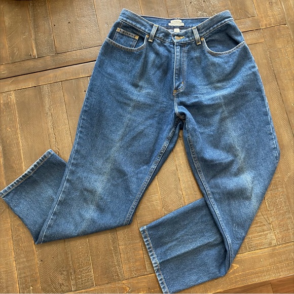 L.L. Bean Denim - L.L. Bean Women's Straight 12P Cotton Blue Jeans Vintage 90’s Dark Blue